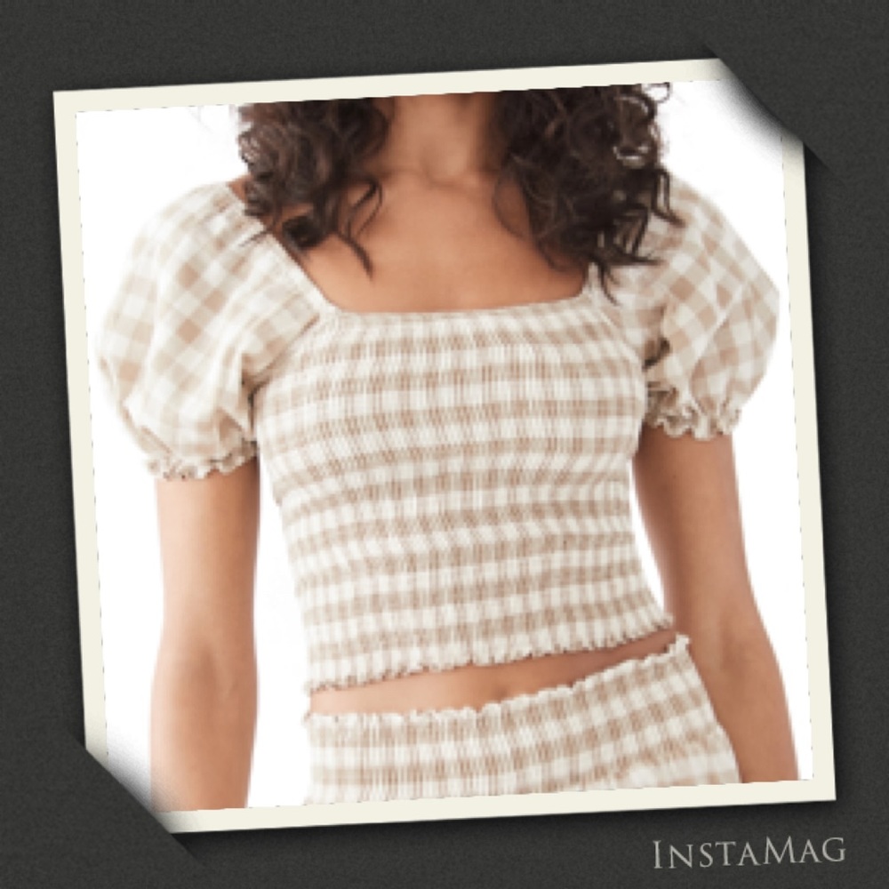 PEIXOTO Ivy Gingham Crop Top